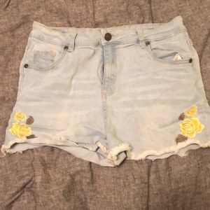 Bluenotes high rise denim shorts with embroidery